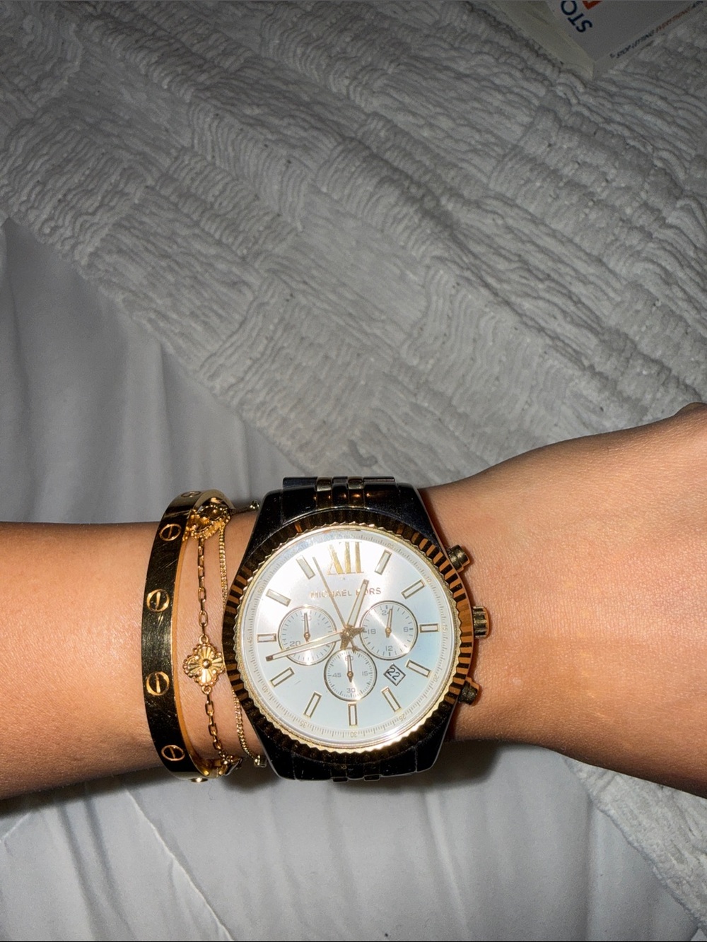Michael Kors Two-Tone Gold and Silver Chronograph Bracelet Watch